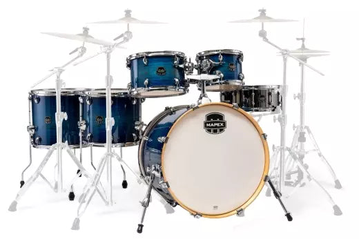 Mapex - Armory Pack de 6 fûts (22, 10, 12, 14, 16, SD) - Toms rapides Blue Wave Burst