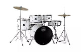 Mapex - Comet Batterie 5 pièces (22", 10", 12", 16", grosse caisse) avec cymbales et accessoires - Blanc grain fin