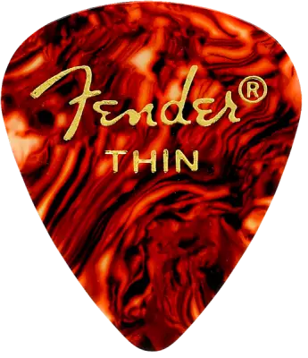 Fender - Médiator classique en celluloïd, forme 451 - Fin (paquet de 12)