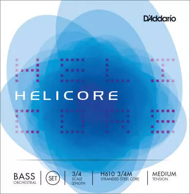 DAddario Orchestral - H610 3/4M - Helicore Orchestral String Set, 3/4 Scale, Medium Tension