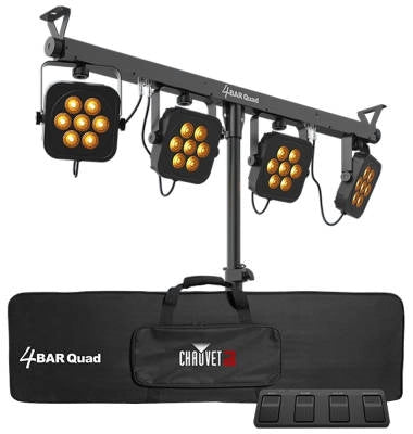 Chauvet DJ - 4BAR Quad Lighting System with Tripod, Bag and Footswitch