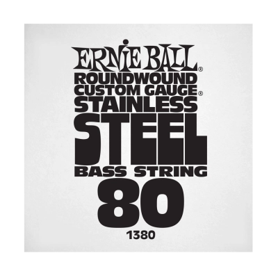 Corde simple pour basse électrique en acier inoxydable Ernie Ball .080