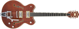 Guitares Gretsch - Guitare Broadkaster G6609TFM Players Edition à double pan coupé avec Bigsby, micros USA FullTron, érable flammé Tiger - Teinté Bourbon