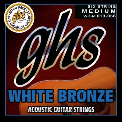 Cordes GHS - Cordes pour guitare électro-acoustique en bronze blanc - Medium