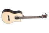 Kala - Solid Spruce Top Striped Ebony Baritone Ukulele with EQ