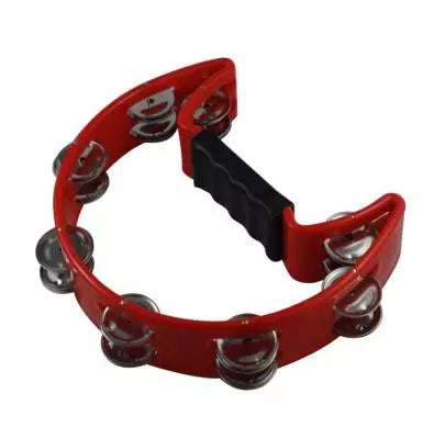 Granite Percussion - Half-Moon Plastic Tambourine - Red