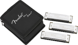 Fender - Blues Deluxe 3 Pack Harmonicas with Case