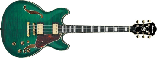Ibanez - Guitare électrique creuse 6 cordes AS Artcore Expressionist - Vert mousse transparent