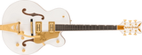 Guitares Gretsch - Falcon Hollow Body avec Bigsby à cordes traversantes et accastillage doré, touche en ébène - Blanc