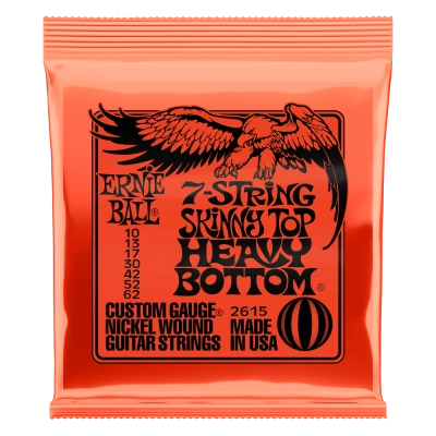 Ernie Ball - Cordes électriques Skinny Top Heavy Bottom 7 cordes 10-62