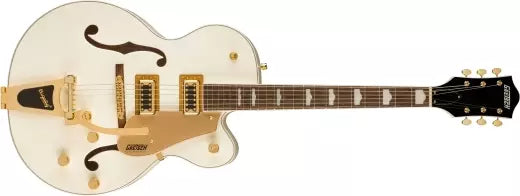 Guitares Gretsch - G5427TG Electromatic Hollow Body Single Cut avec Bigsby et accastillage doré FSR, touche en laurier - Blanc champagne