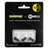 Shure - Manchons en mousse noirs Comply série 100 pour écouteurs Shure - Lot de 6 (taille XS)