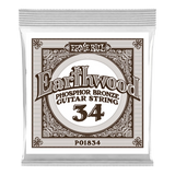 Corde simple pour guitare acoustique Earthwood en bronze phosphoreux Ernie Ball - .034