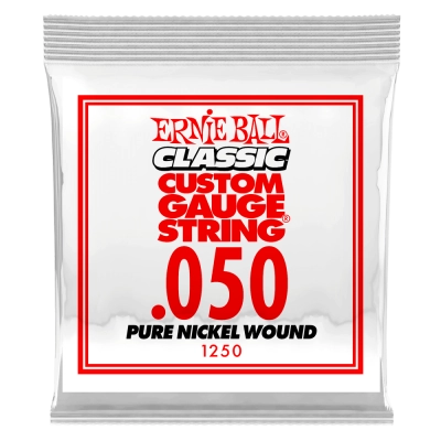 Corde simple pour guitare électrique Ernie Ball Classic, filée en nickel pur, .050
