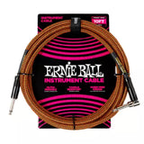 Ernie Ball - 10 Braided Instrument Cable, Straight/Angle - Pumpkin Pie