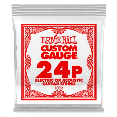 Corde simple en acier pour guitare électrique ou acoustique Ernie Ball - 0,024