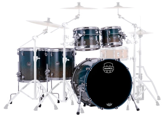 Mapex - Pack Saturn Evolution 5 pièces en bouleau (22, 10, 12, 14, 16) - Aegean Fade