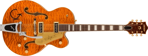 Guitares Gretsch - Édition limitée Quilt Classic Chet Atkins Hollow Body avec Bigsby - Vernis teinté orange Roundup