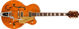 Guitares Gretsch - Édition limitée Quilt Classic Chet Atkins Hollow Body avec Bigsby - Vernis teinté orange Roundup