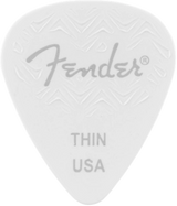 Médiators Fender - Forme 351 Wavelength en celluloïd, lot de 6 - Fins, Blancs