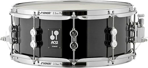 Caisse claire Sonor - Série AQ2 13x6 en érable - Teinte transparente noire
