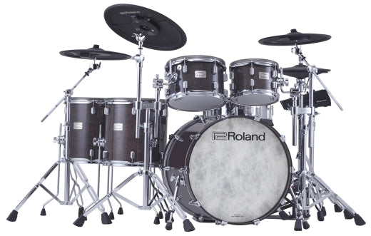 Roland - VAD716 V-Drums Acoustic Design 6-Piece Electronic Drumkit - Gloss Ebony
