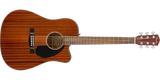 Fender - CD-60SCE Dreadnought, touche en noyer - Tout acajou