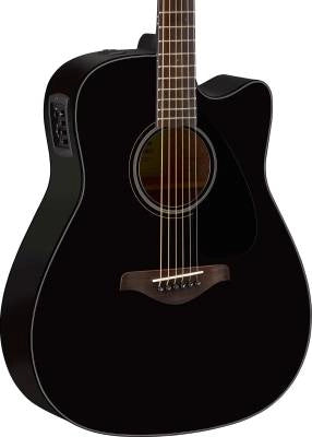 Yamaha - FGX800C Solid Spruce Top Dreadnought Acoustic Guitar with Electronics - Black