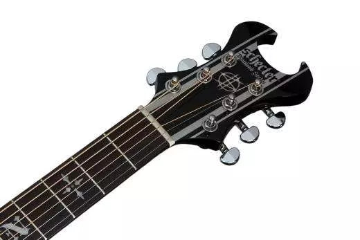 Guitare acoustique Schecter Synyster Gates AC-GA SC - Noir brillant avec liserés argentés 3700-SHC