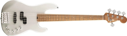Charvel Guitars - Basse San Dimas Pro-Mod PJ V, touche en érable caramélisé - Platinum Pearl