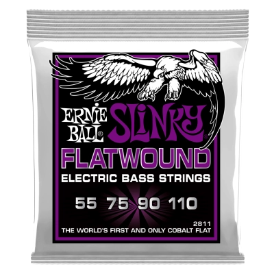 Cordes pour basse Ernie Ball Power Slinky Flatwound 55-110