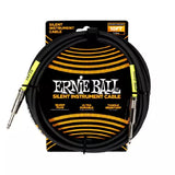 Câble d'instrument silencieux Ernie Ball - 10, droit/droit - Noir