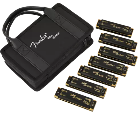 Fender - Harmonica diatonique Blues DeVille, coffret d'échantillonneur 7 touches avec étui
