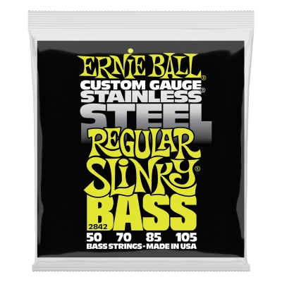 Cordes de basse Ernie Ball en acier inoxydable Slinky - Regular .050-.105