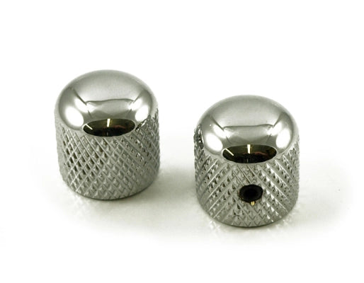 WD Music - Bouton bombé en laiton - Chrome (paquet de 2)