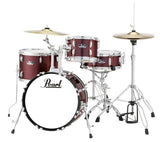 Pearl - Roadshow Batterie complète (18", 10", 14", grosse caisse) avec accessoires et cymbales - Rouge vin