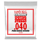 Corde simple pour guitare électrique Ernie Ball Classic, filée en nickel pur, .040