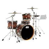 Drum Workshop - Batterie DWe 4 pièces avec cymbales et accessoires - Finition Candy Black Burst sur érable ondé