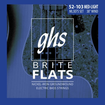 Cordes GHS - Cordes pour basse électrique Brite Flats (38 spires) - Long Scale, Medium-Light