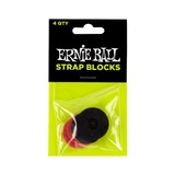 Ernie Ball - Blocs de sangle - Lot de 4 - Noir/Rouge