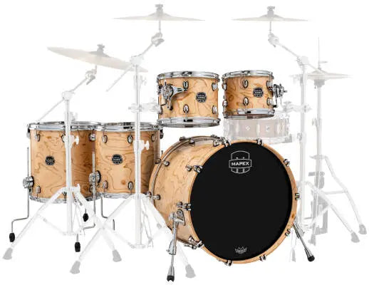 Mapex - Saturn VI Studioease 5-Piece Shell Pack (22,10,12,14,16) - Exotic Natural Burl