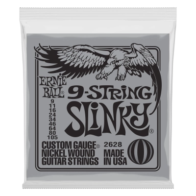 Ernie Ball - Ensemble de guitare électrique 9 cordes Slinky 9-105
