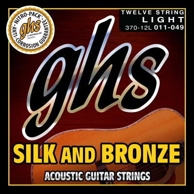 Cordes GHS - Jeu de 12 cordes pour guitare acoustique en soie et bronze - Léger