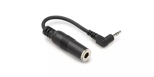 Adaptateur pour casque Hosa, prise jack 6,35 mm TRS vers prise jack 3,5 mm TRS coudée