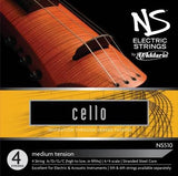 D'Addario Orchestral - NS510 - Jeu de cordes pour violoncelle électrique D'Addario NS, diapason 4/4, tension moyenne