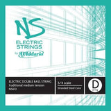 DAddario Orchestral - NS612 - NS Electric Traditional Bass Single D String, 3/4 Scale, Medium Tension
