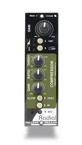 Radial - PreComp série 500, tranche de console avec préampli et compresseur.