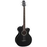 Guitare basse électro-acoustique Takamine série G, pan coupé vénitien, noire GB30CEBLK