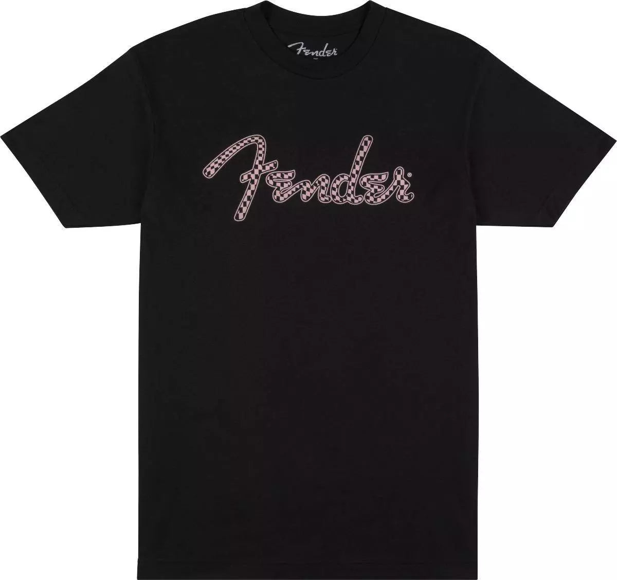 T-shirt Fender Spaghetti Logo à damier ondulé, damier rose - Taille L