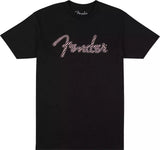 T-shirt Fender Spaghetti Logo à damier ondulé, damier rose - Taille L